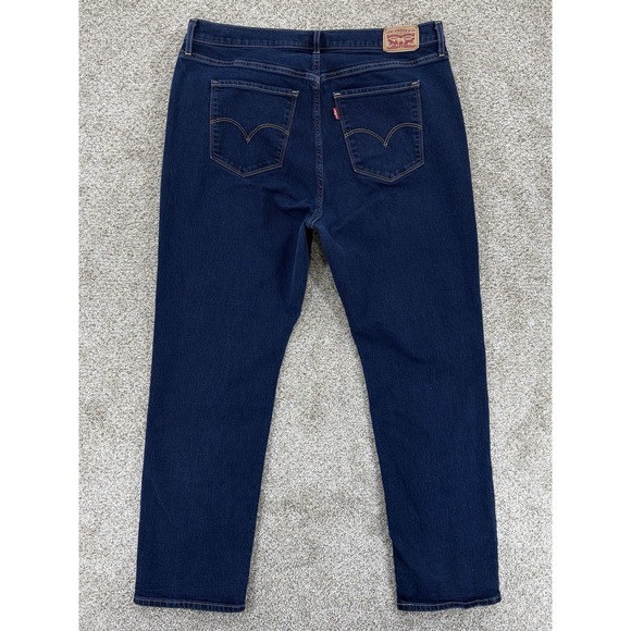 Levi's 724 High Rise Slim Straight Jeans Womens Size 16W Blue Cast Shadows Wash - Picture 2 of 13